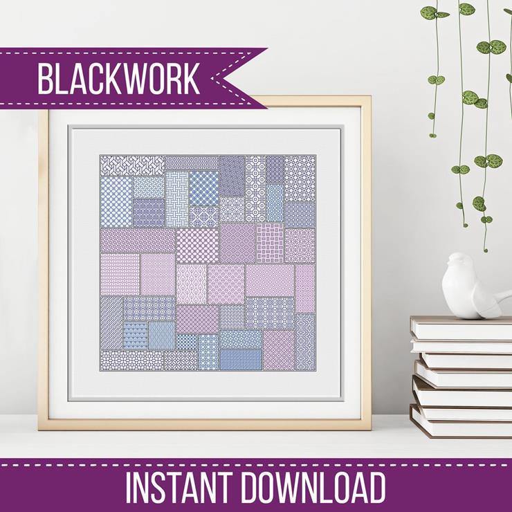 Blackwork Rectangles - Blackwork Patterns & Cross Stitch by Peppermint Purple