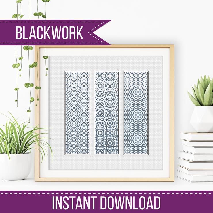 Blackwork Shading Bookmarks - Blackwork Patterns & Cross Stitch by Peppermint Purple