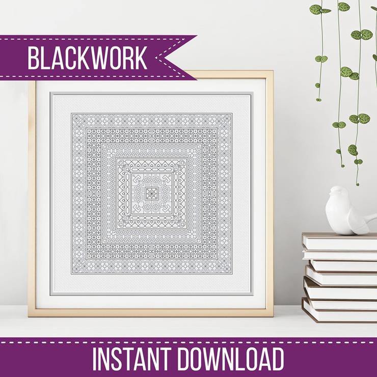 Blackwork Squares - Blackwork Patterns & Cross Stitch by Peppermint Purple