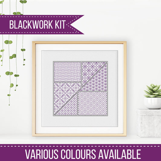 Blackwork Starter Kit - Tangram - Blackwork Patterns & Cross Stitch by Peppermint Purple