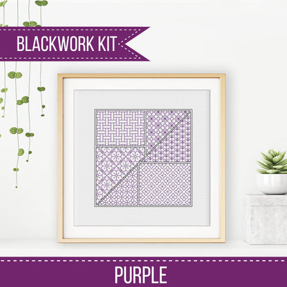 Blackwork Starter Kit - Tangram - Blackwork Patterns & Cross Stitch by Peppermint Purple