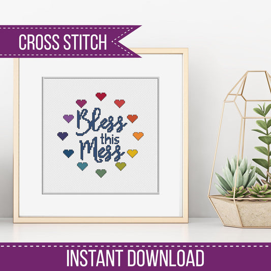 Bless This Mess - Blackwork Patterns & Cross Stitch by Peppermint Purple