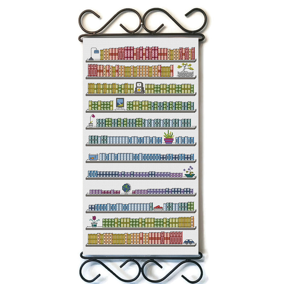 Books Daily Temperature Chart - Blackwork Patterns & Cross Stitch by Peppermint Purple