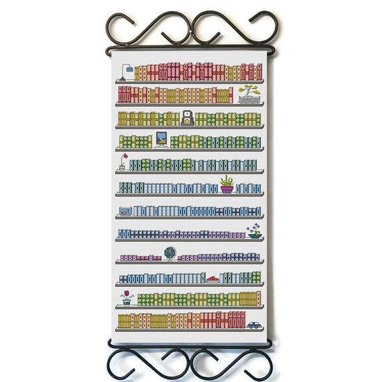 Daily Book Temperature Blackwork Chart – Peppermint Purple
