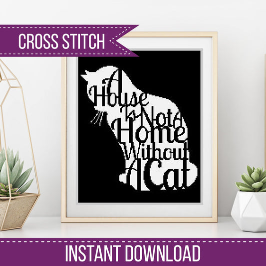 Cat - Blackwork Patterns & Cross Stitch by Peppermint Purple