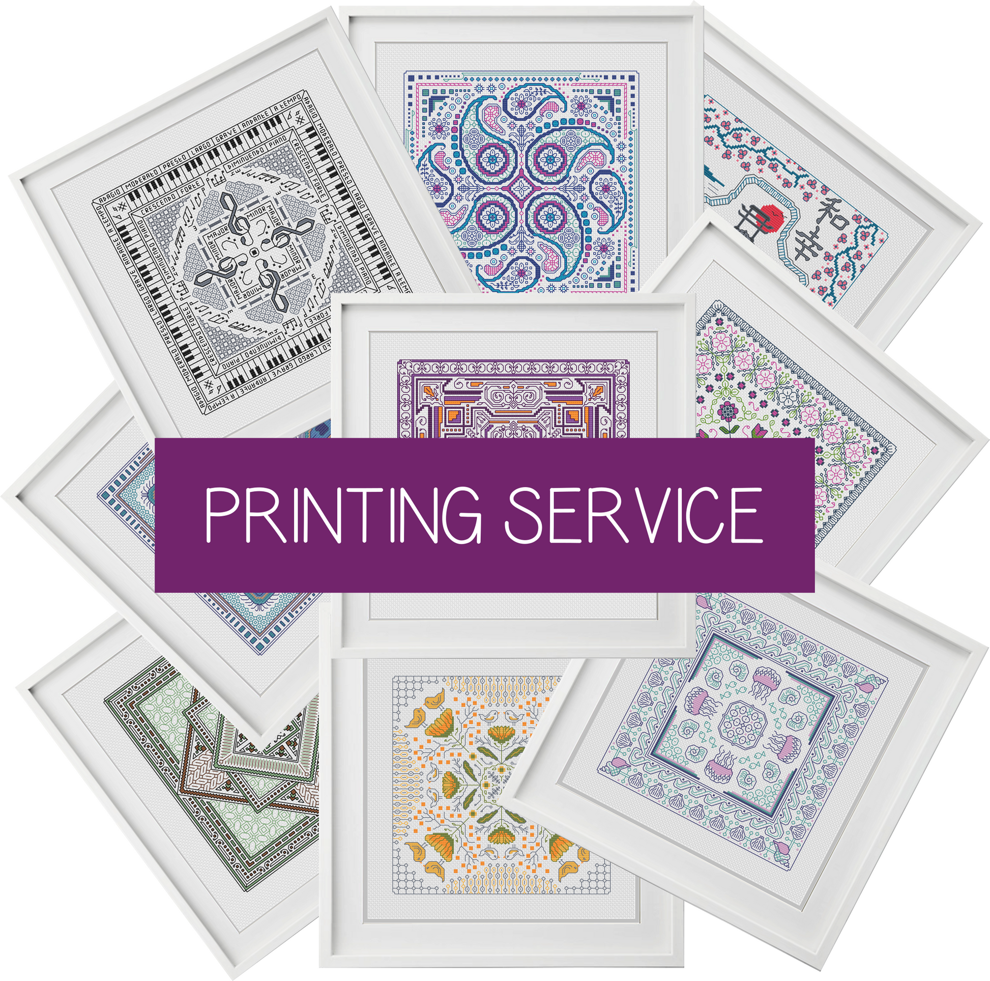 Chart Printing Service - Add On - Blackwork Patterns & Cross Stitch by Peppermint Purple
