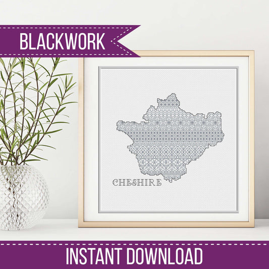 Cheshire Blackwork Pattern - Blackwork Patterns & Cross Stitch by Peppermint Purple