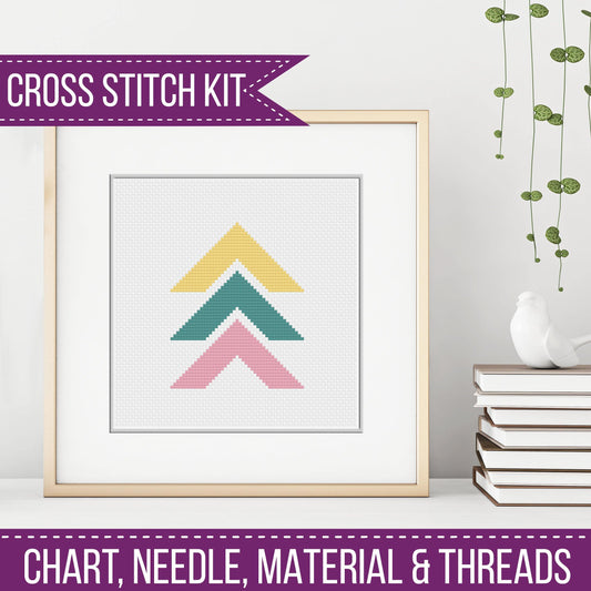 Chevron Cross Stitch Kit - Blackwork Patterns & Cross Stitch by Peppermint Purple