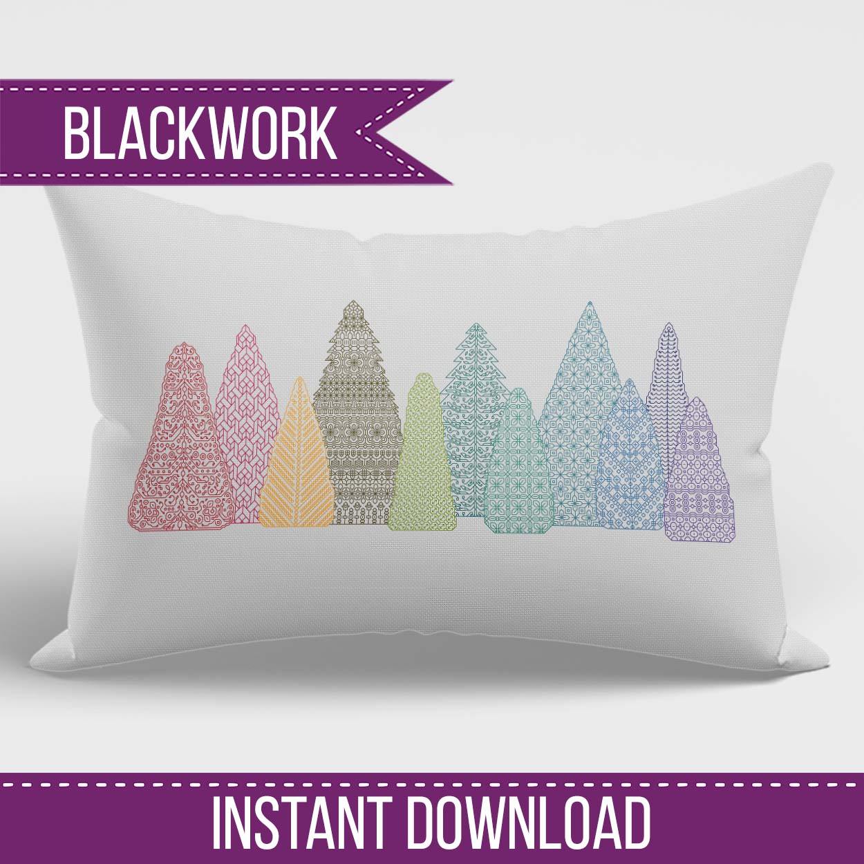 Christmas Trees - Blackwork Patterns & Cross Stitch by Peppermint Purple