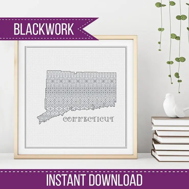 Connecticut Blackwork - Blackwork PDF Pattern by Peppermint Purple