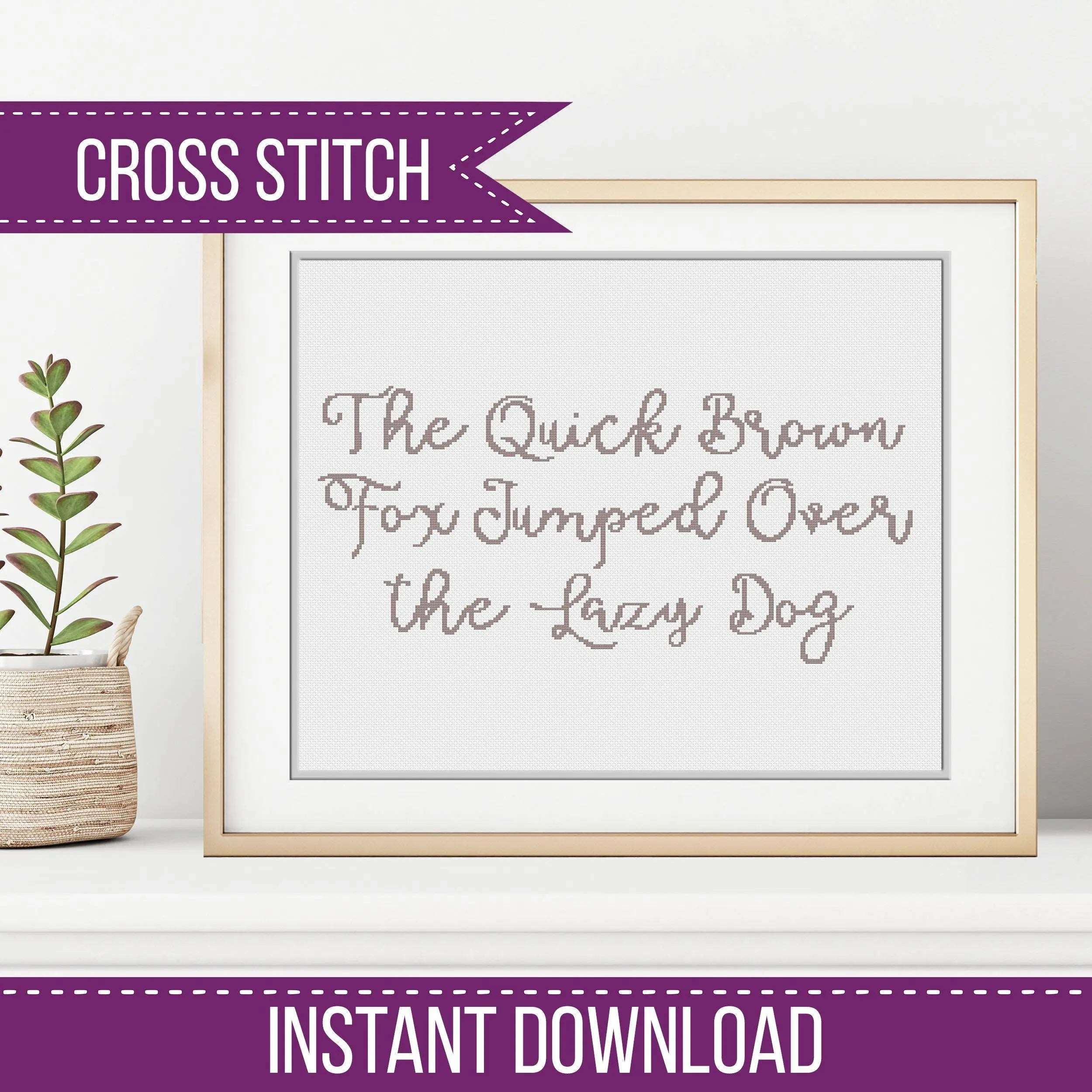 Cursive Font 4; Cross Stitch Font - by Peppermint Purple
