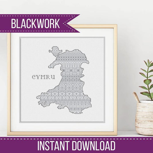 Cymru - Wales - Blackwork Patterns & Cross Stitch by Peppermint Purple