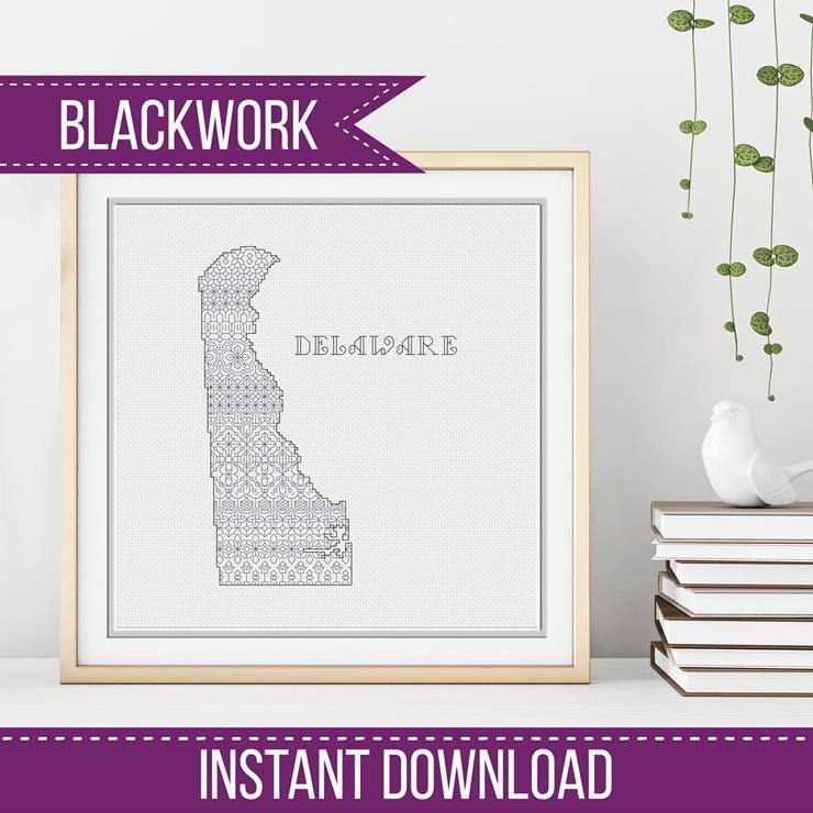 Delaware Blackwork - Blackwork Patterns & Cross Stitch by Peppermint Purple
