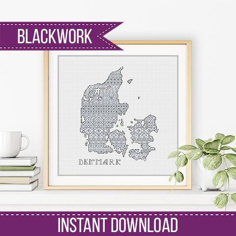 Denmark Blackwork - Blackwork Patterns & Cross Stitch by Peppermint Purple