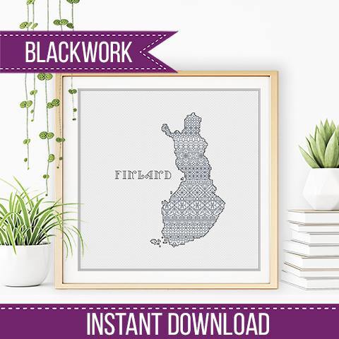 Finland Blackwork - Blackwork Patterns & Cross Stitch by Peppermint Purple