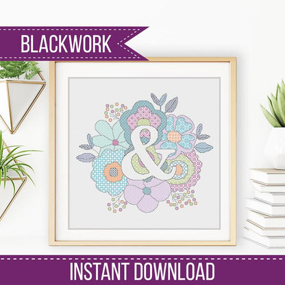Floral Letters - Blackwork Patterns & Cross Stitch by Peppermint Purple