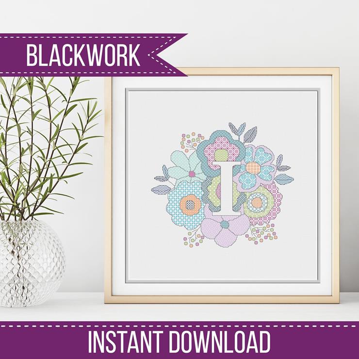 Floral Letters - Blackwork Patterns & Cross Stitch by Peppermint Purple