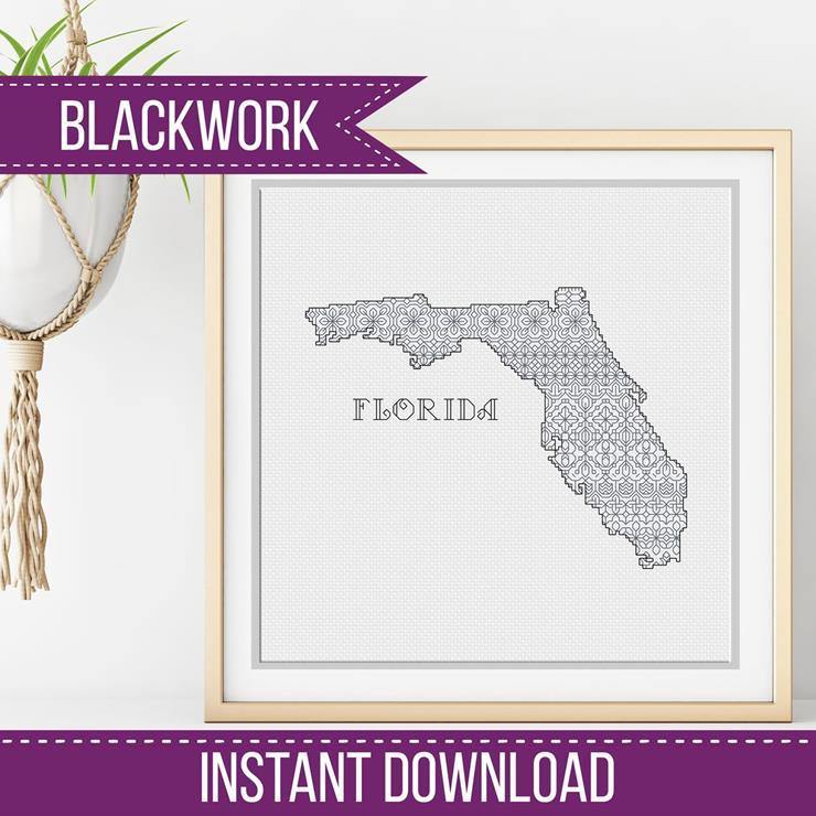 Florida Blackwork - Blackwork Patterns & Cross Stitch by Peppermint Purple
