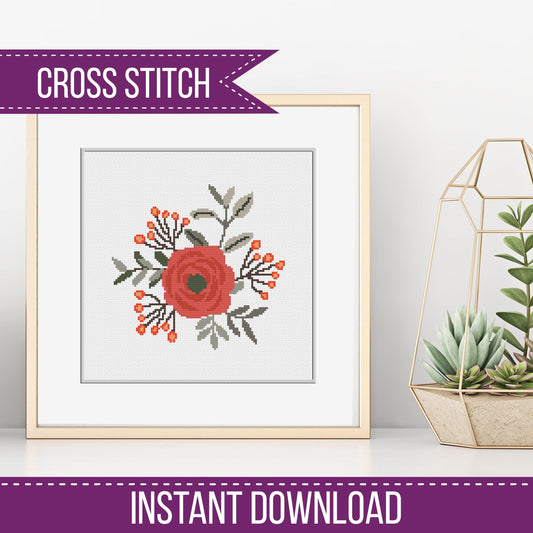 Flower Motif - Blackwork Patterns & Cross Stitch by Peppermint Purple
