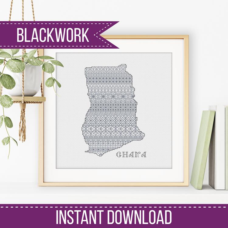 Ghana - Blackwork Patterns & Cross Stitch by Peppermint Purple
