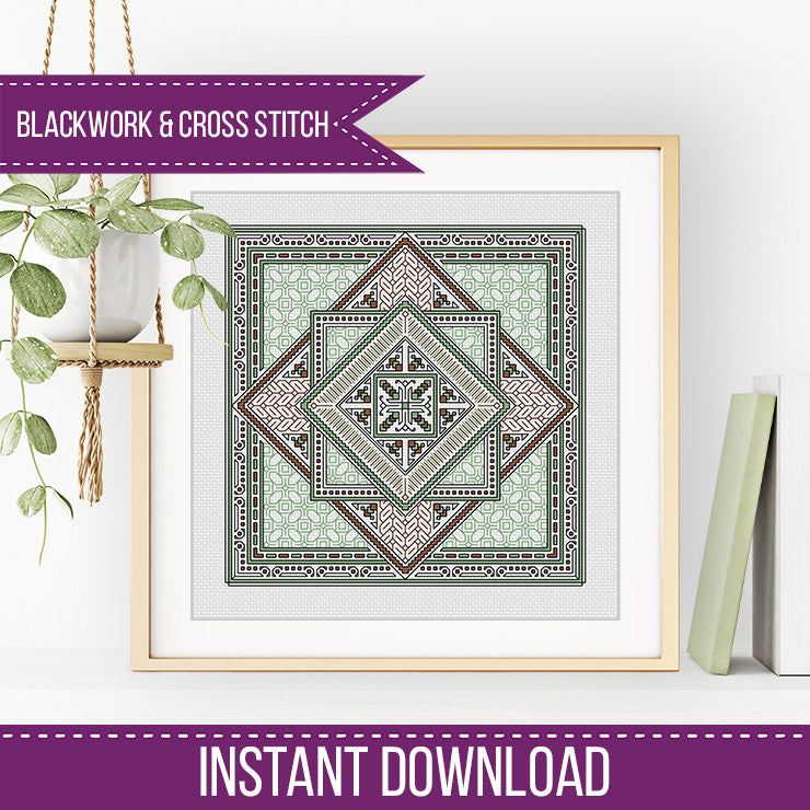 Hints of Chocolate Limes - Blackwork Patterns & Cross Stitch by Peppermint Purple