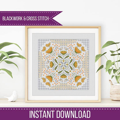 Hints of Flowers & Birds - Blackwork Patterns & Cross Stitch by Peppermint Purple