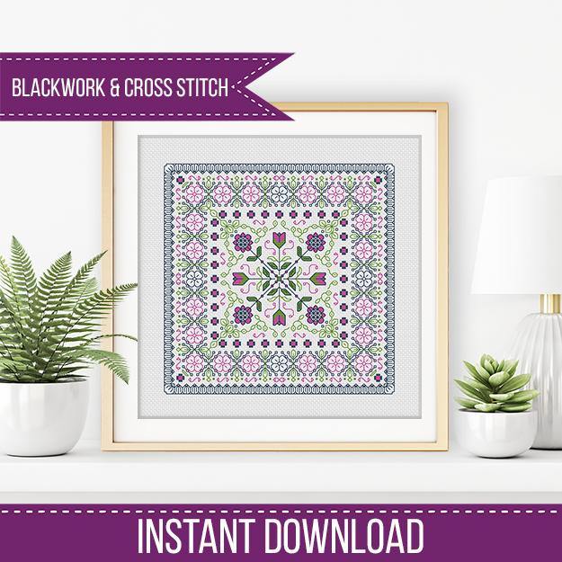 Hints of Flowers - Blackwork Patterns & Cross Stitch by Peppermint Purple