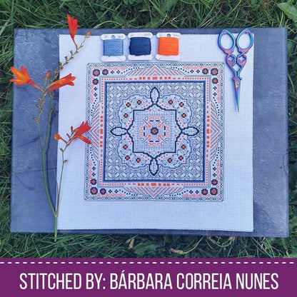 Hints of Orange - Blackwork Patterns & Cross Stitch by Peppermint Purple