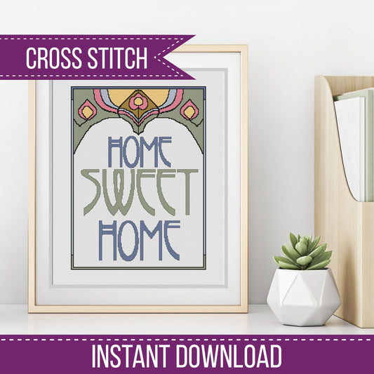 Home Sweet Home Art Deco - Blackwork Patterns & Cross Stitch by Peppermint Purple
