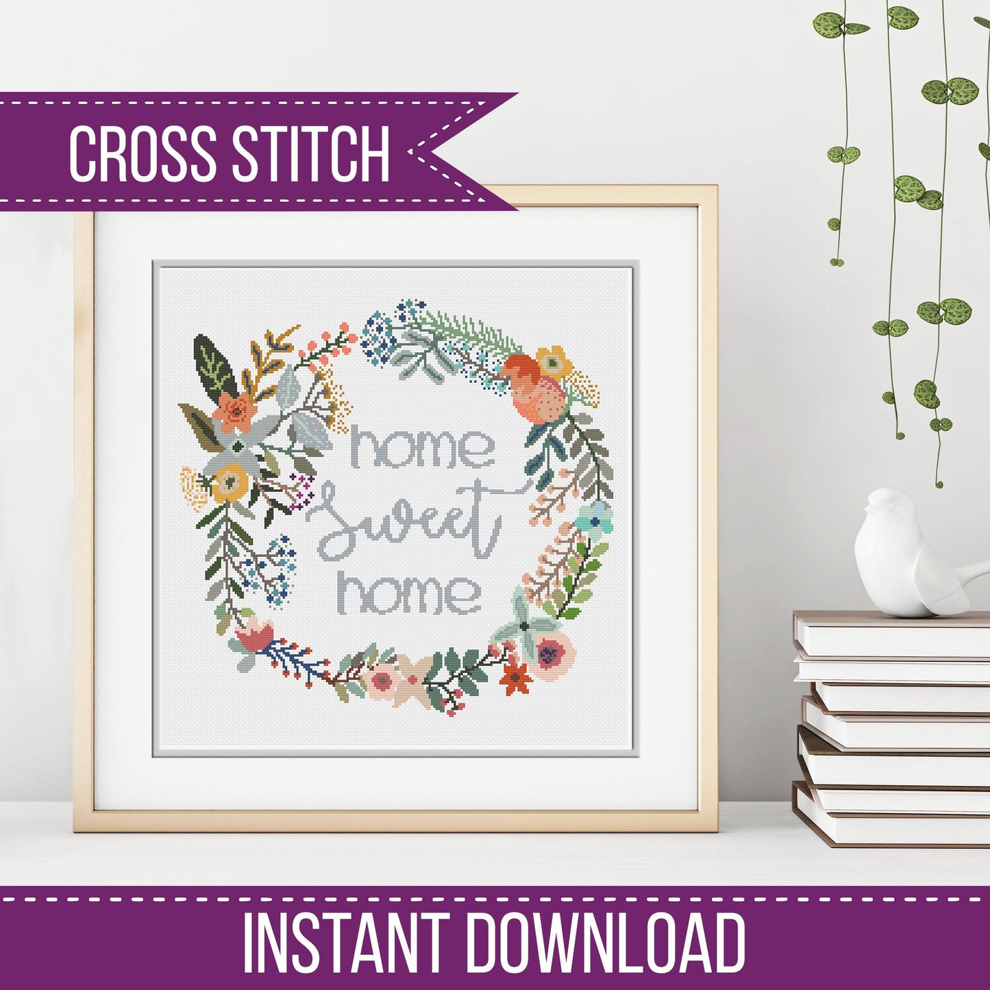 Home Sweet Home - Blackwork Patterns & Cross Stitch by Peppermint Purple