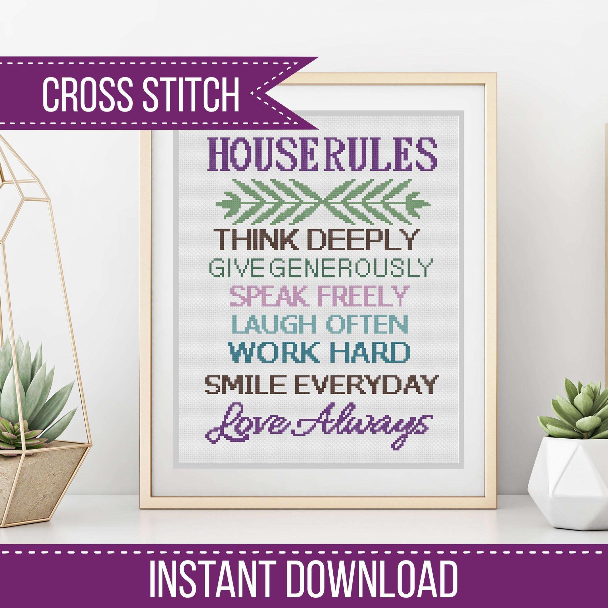 House Rules - Blackwork Patterns & Cross Stitch by Peppermint Purple