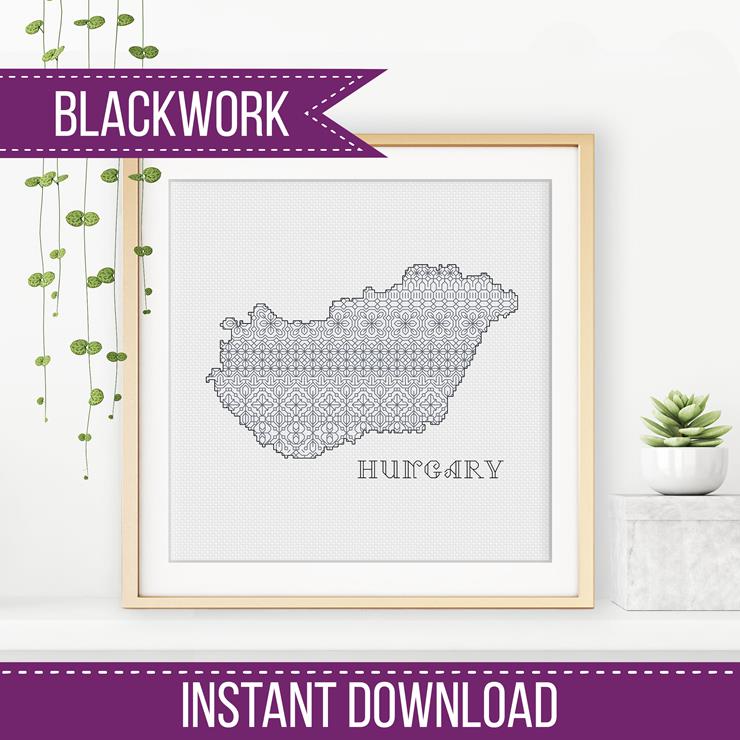 Hungary Blackwork - Blackwork Patterns & Cross Stitch by Peppermint Purple