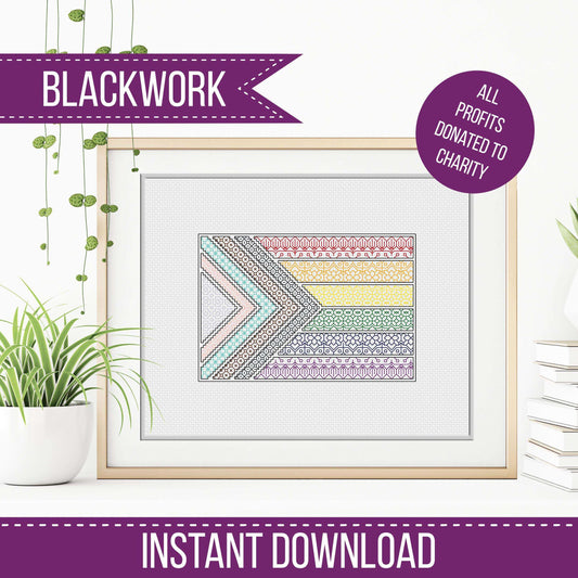 Inclusive Pride - Stonewall Charity - Blackwork Patterns & Cross Stitch by Peppermint Purple