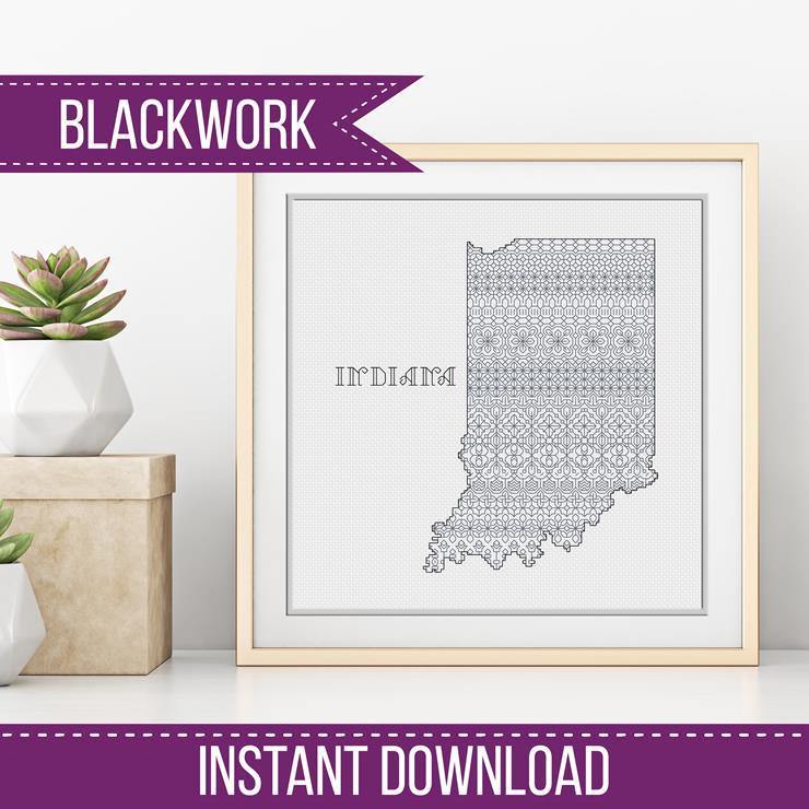 Indiana Blackwork - Blackwork Patterns & Cross Stitch by Peppermint Purple