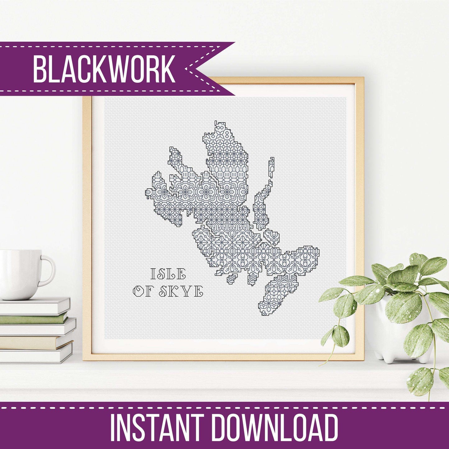 Isle of Skye Blackwork - Blackwork Patterns & Cross Stitch by Peppermint Purple