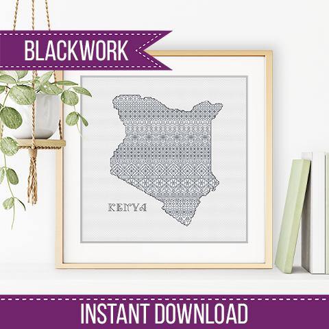 Kenya Blackwork - Blackwork Patterns & Cross Stitch by Peppermint Purple