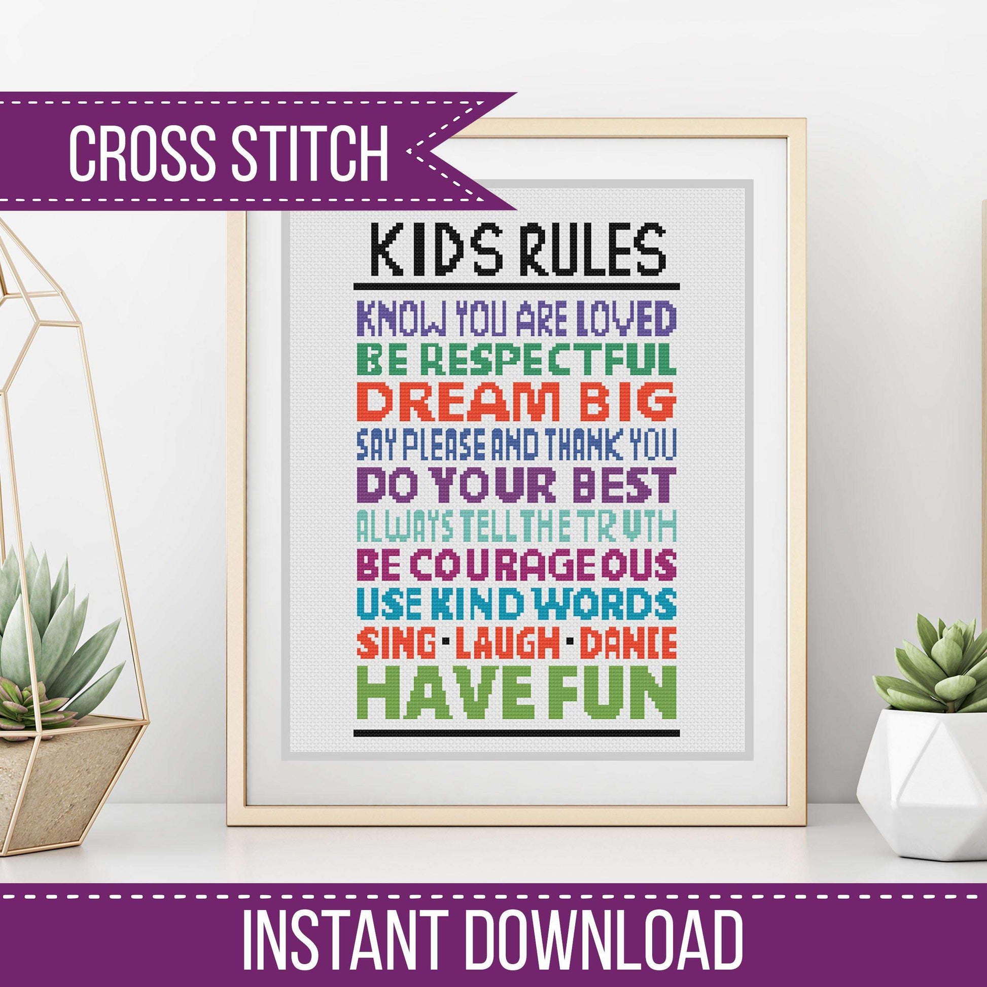 Kids Rules - Blackwork Patterns & Cross Stitch by Peppermint Purple