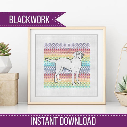 Labrador Blackwork - Blackwork Patterns & Cross Stitch by Peppermint Purple