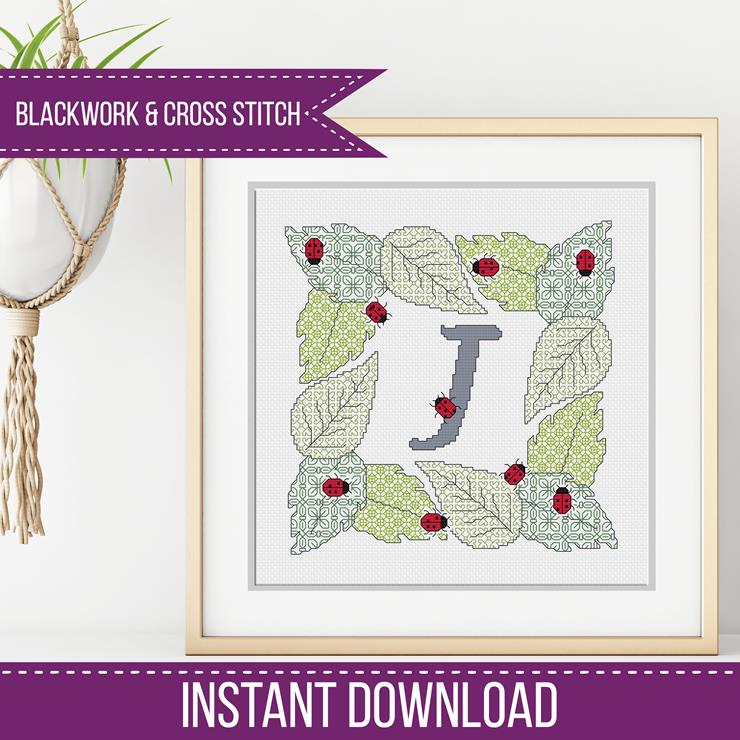 Ladybug Letters - Blackwork Patterns & Cross Stitch by Peppermint Purple