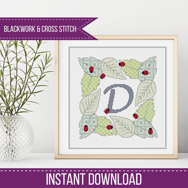 Ladybug Letters - Blackwork Patterns & Cross Stitch by Peppermint Purple