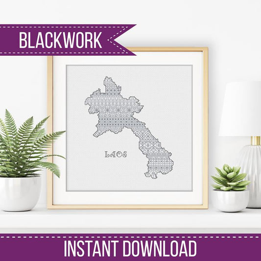 Laos Blackwork - Blackwork Patterns & Cross Stitch by Peppermint Purple
