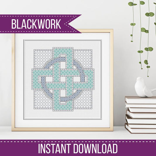 Large Love Knot Blackwork Pattern - Blackwork Patterns & Cross Stitch by Peppermint Purple
