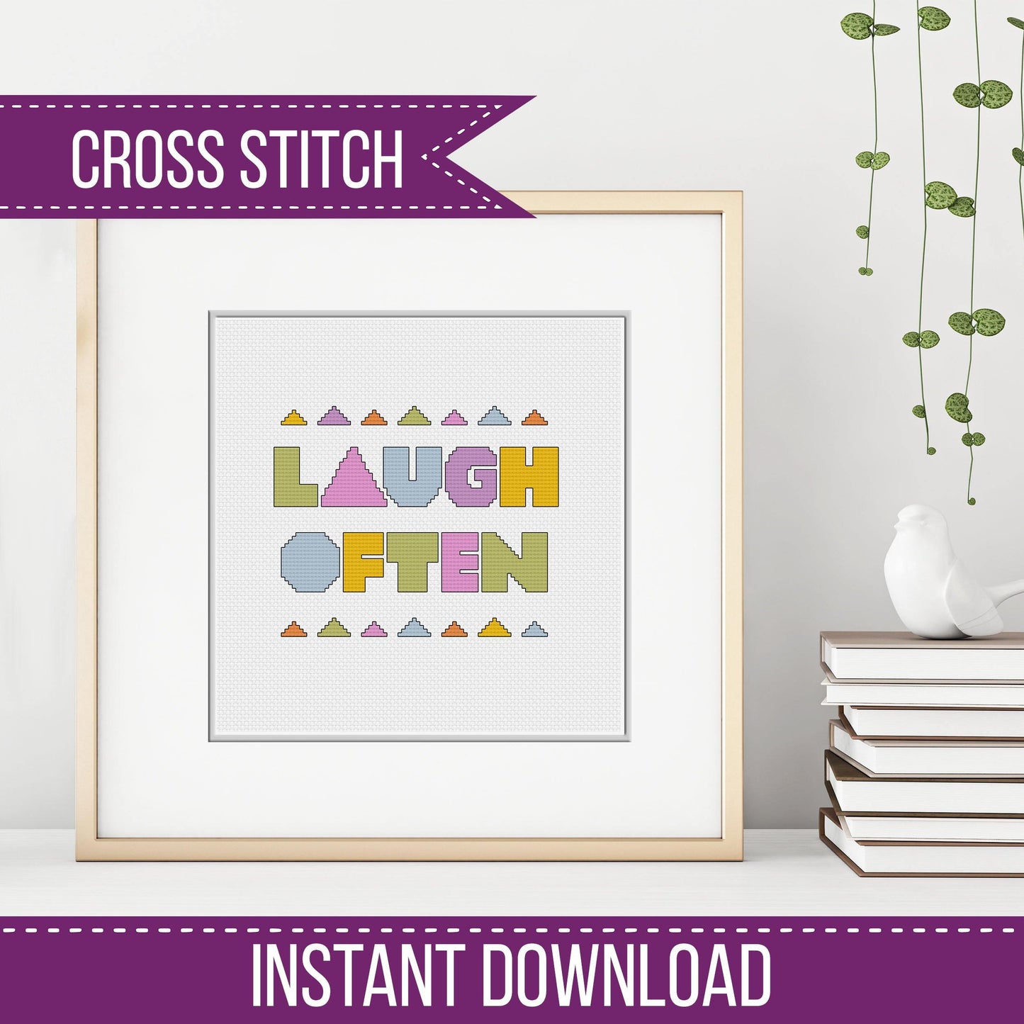 Laugh Often - Blackwork Patterns & Cross Stitch by Peppermint Purple