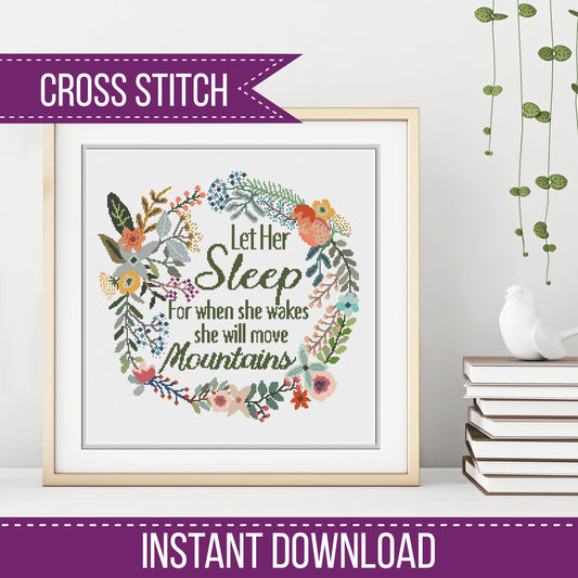 Let Her Sleep counted Cross-Stitch Chart - Blackwork Patterns & Cross Stitch by Peppermint Purple
