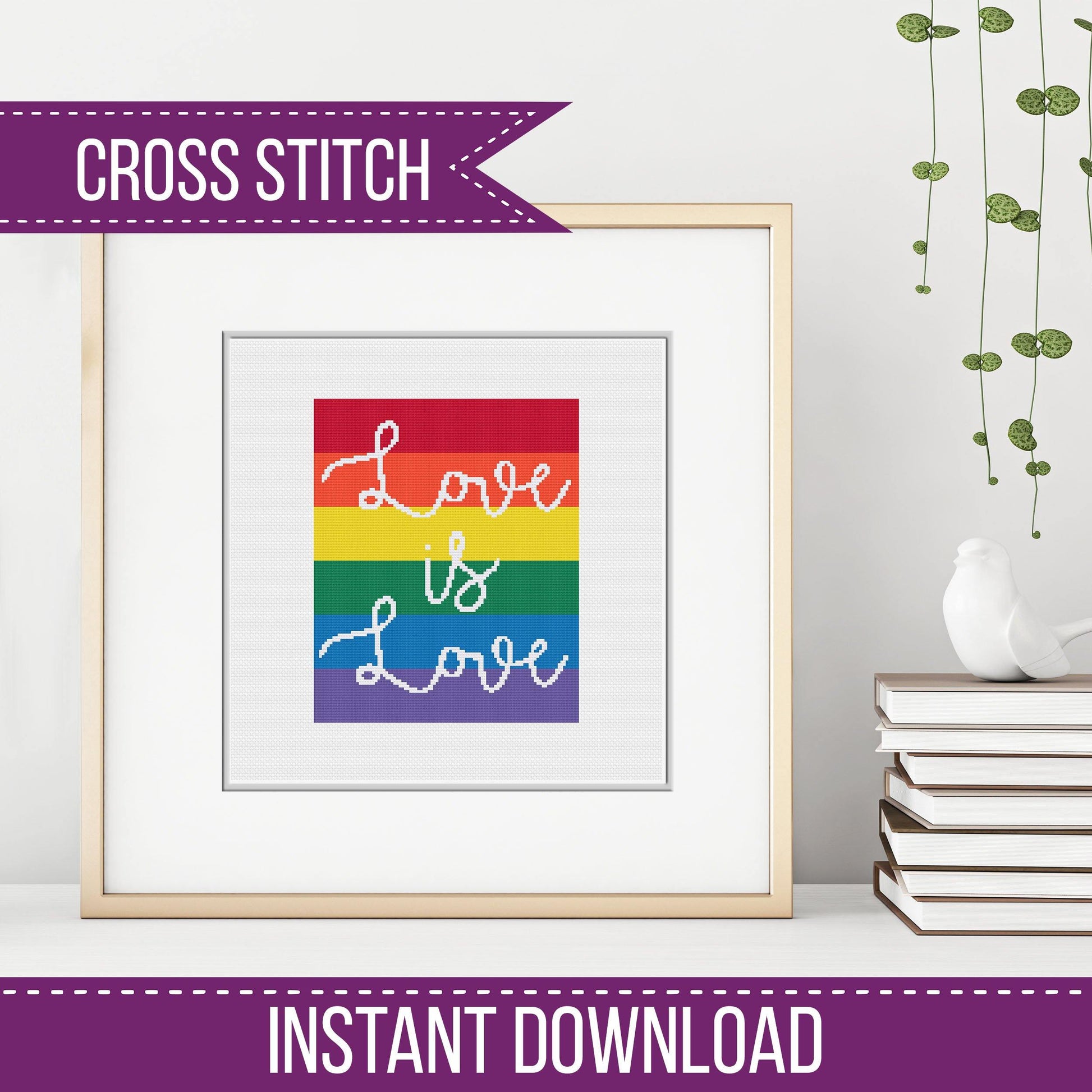 Love is Love - Blackwork Patterns & Cross Stitch by Peppermint Purple