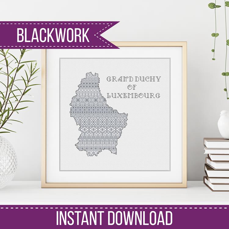 Luxembourg - Blackwork Patterns & Cross Stitch by Peppermint Purple