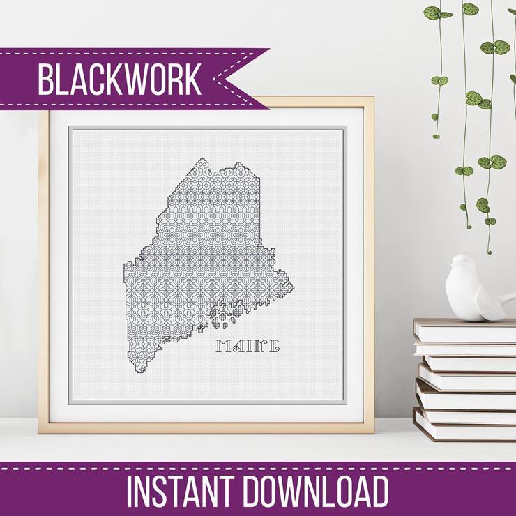 Maine Blackwork - Blackwork Patterns & Cross Stitch by Peppermint Purple