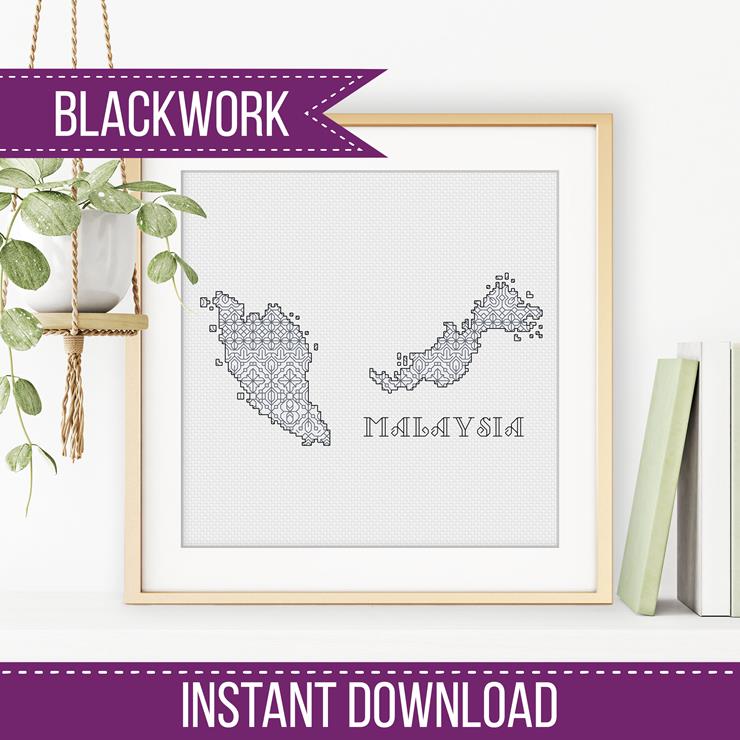 Malaysia Blackwork - Blackwork Patterns & Cross Stitch by Peppermint Purple