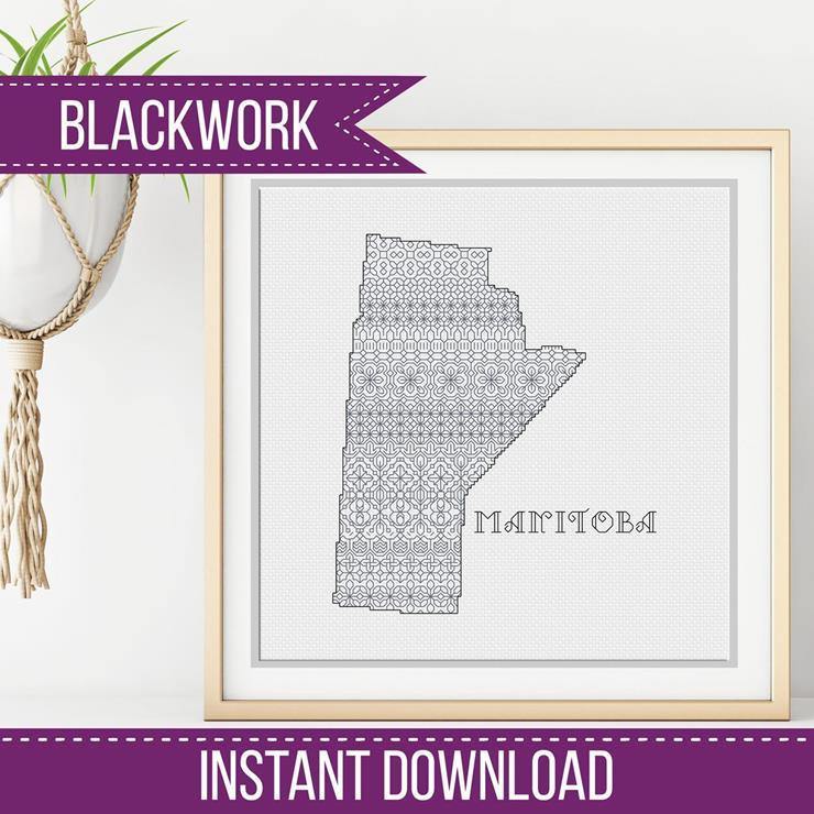 Manitoba Blackwork - Blackwork Patterns & Cross Stitch by Peppermint Purple