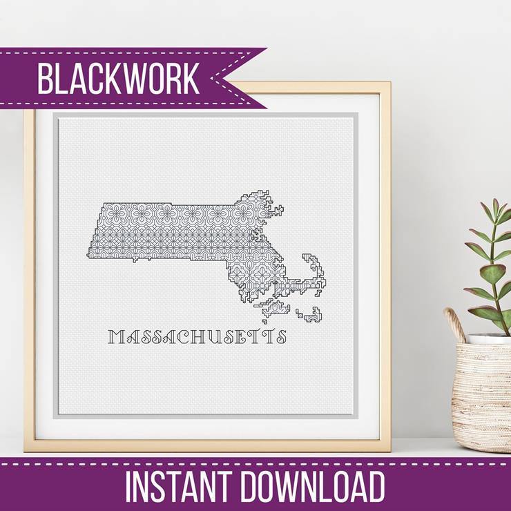 Massachusetts Blackwork - Blackwork Patterns & Cross Stitch by Peppermint Purple